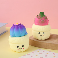 Jouet Squishy Plante en Pot Mignon Cactus Succulente à Rebond Lent Doux à Presser Anti-Stress Fidget Toy pour Enfants Adultes Cadeau de Fête