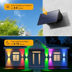 Lámpara Solar de Jardín Moderna para Montar en la Pared, Resistente al Agua IP65, Luces LED RGB para Cercas y Paredes Exteriores - Product Image 5