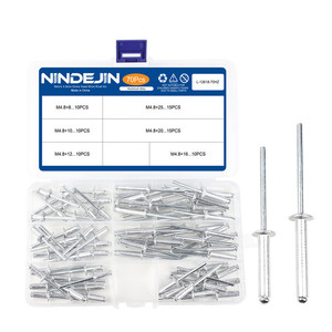 Kit de 180 rivets aveugles à tête dôme M3.2 M4 M4.8 en aluminium à extrémité ouverte - Product Image 1