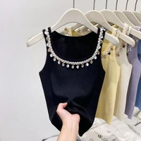 Bralette à bretelles fines de style français ornée de strass pour femmes, idéale pour l'été, design amincissant et rehausseur de silhouette.
