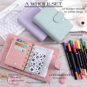 Agenda de Presupuesto Hongbo, Éxito de Ventas, Sin Pedido Mínimo, 18 Colores, Cuero Saffiano Epi A7, Anillas Doradas de 25 mm, para Presupuestación (Tamaños A6 y A5 Disponibles) - Product Image 1