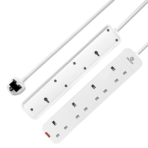 UK Power Strip weiß Desktop-Verlängerung kabel elektrisch 4 Steckdose 3M Kabel Mit Kontroll leuchte Verlängerung buchse - Product Image 2
