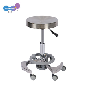 Chaise de coiffure hydraulique en acier inoxydable, salon de coiffure, avec roulettes, chaise de barbier mobile pour salon de coiffure - Product Image 1