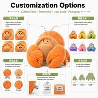 Fabricant OEM ODM, Vente en gros, Personnalisé : Porte-clés en peluche crabe ermite de plage, Accessoire de sac à dos, Peluches animaux marins lestées CE