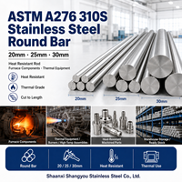 Barre ronde en acier inoxydable ASTM A276 310S 20mm 25mm 30mm, tige résistante à la chaleur pour composants de four et équipements thermiques