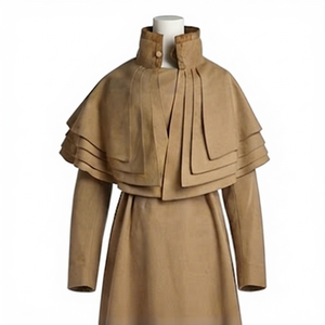 Civil Reproduction Collar Winter <b>Coats</b> Ruffle Hem <b>Long</b> Sleeve Outerwear Great <b>Coats</b> for <b>Men's</b> - Product Image 1