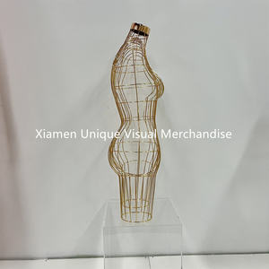 Maniquí de hierro de gama alta Torso femenino 3/4 cuerpo ajustable colgante Alambre de Metal maniquíes busto de oro personalizado para ropa interior Bikini pantalla - Product Image 3