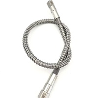 Tuyau d'air flexible tressé en métal poli haute pression avec raccord mâle NPT de 1/4 po, 18 po
