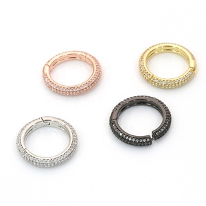 NEW Style High Quality Gold Plating CZ Micro Pave Round Shape <strong>Easy</strong> Open Spring Clasp for <strong>Jewelry</strong> <strong>Making</strong> - Product Image 4
