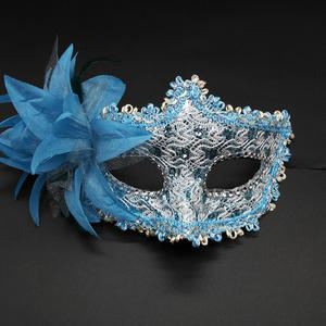 <span class=keywords><strong>Halloween</strong></span> Demi Visage <span class=keywords><strong>Maquillage</strong></span> De Bal Costume Props Dentelle Masque De Danse Plume Plus Fleurs Paillettes Premium Pour Adulte - Product Image 5