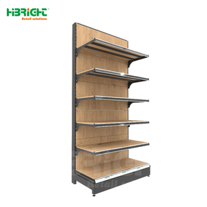 Highbright Customizable Durable Metal <strong>Double</strong>-<strong>Sided</strong> Heavy Duty Gondola <strong>Shelving</strong> for Supermarket Grocery Display Stand - Product Image 5