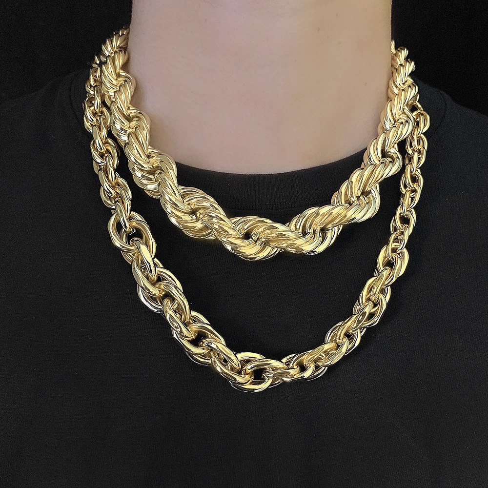 Collana Girocollo In Pelle Nera Marrone Con Corda Intrecciata - Foto 12