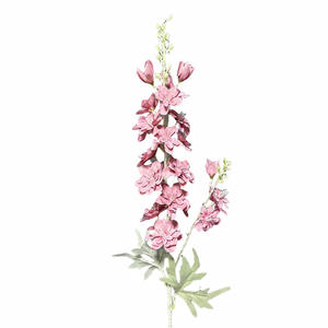 Fiore Artificiale Moderno e Durevole in Seta, Delphinium a 2 Rami, Jacinto <span class=keywords><strong>Blu</strong></span> Grande Floccato, per Decorazioni Nuziali e Centrotavola, Stile Fransese - Product Image 5