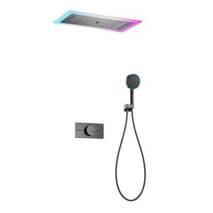 Cabezal <span class=keywords><strong>de</strong></span> ducha integrado <span class=keywords><strong>de</strong></span> estilo montado en <span class=keywords><strong>la</strong></span> pared con temperatura constante Juego <span class=keywords><strong>de</strong></span> ducha <span class=keywords><strong>de</strong></span> lluvia <span class=keywords><strong>de</strong></span> <span class=keywords><strong>cascada</strong></span> <span class=keywords><strong>de</strong></span> latón - Product Image 1