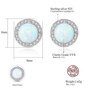 CZCITY 2024 Trendy <strong>Small</strong> Cute Opal <strong>Stud</strong> Earrings Women 925 Sterling <strong>Silver</strong> Clear Cubic Zirconia Women Ear <strong>Stud</strong> - Product Image 2