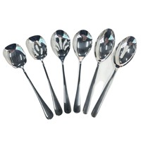 Cuillères de service modernes minimalistes haut de gamme en acier inoxydable 410/304, polies à la main, design évidé, épaisses et grandes