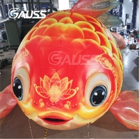 Ballon Gonflable Danseur d'Air Poisson Koi Porte-Bonheur Lumineux et Coloré, Conception OEM Unige, pour Affichage Événementiel
