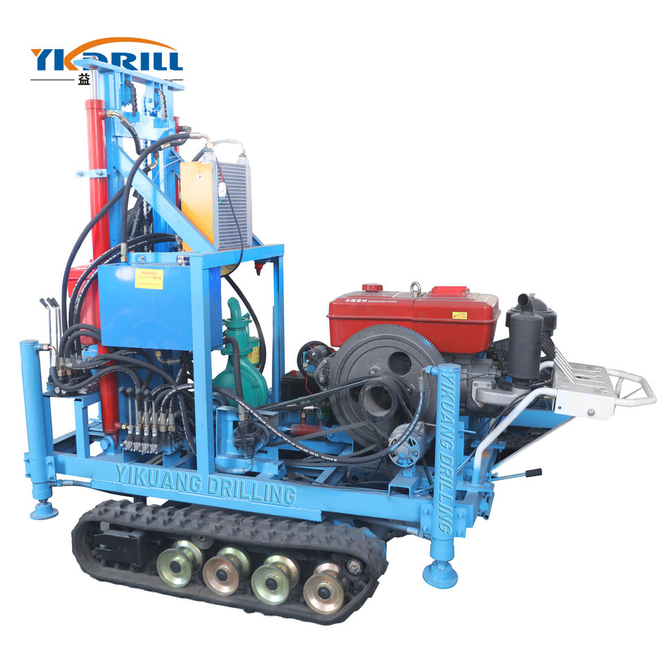 Well Water Model Diesel Water Well Drilling Rig Crawler Track Borehole Drill Machine ...