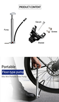 Pompe à pied haute pression PRO STAR HQ-54 100 PSI en aluminium pour vélo, compatible valves Schrader/Presta, gonfleur confortable pour pneus