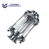 Sight Glass Tri Clamp Sanitasi Baja Tahan Karat 304 dengan Kaca Borosilikat untuk Indikator Aliran Makanan dan Minuman
