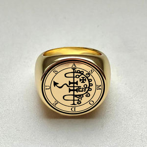 Anillo de Acero Inoxidable R678, Llave Menor de Salomón, Sello de Asmodeus, <span class=keywords><strong>Ars</strong></span> <span class=keywords><strong>Goetia</strong></span>, Amuleto, Talismán, Joyería, Anillos Grabados con Láser - Product Image 6