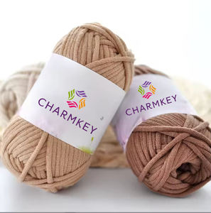 Tube de coton véritable poids volumineux fil de coton creux 68% coton 32% fil à tricoter en Nylon 50 grammes/boule fil mélangé - Product Image 1