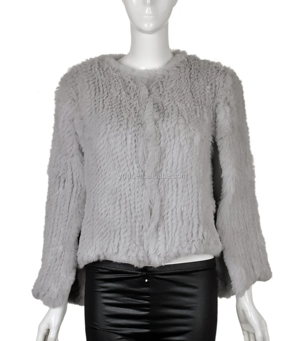YR060 Designer Style Upmarket Ladies Hand knitted Genuine Rabbit Fur Stole