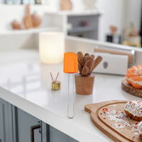 Spatule de cuisson en silicone de cuisine résistante à la chaleur avec poignée en acier inoxydable
