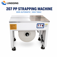 Machine à cerclage semi-automatique 207 pour table haute, pour bande PP, emballage de cartons, double moteur, cycle de 3 secondes