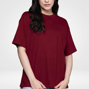 Camiseta de Manga Corta para Mujer, Cuello Redondo, Corte Holgado, Color Sólido, 100% Algodón Jersey, Ropa Casual para Todas las Temporadas, Bolsillos Impermeables - Product Image 4