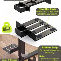 Support de CPU sans perçage, universel, pour boîtier PC, à fixer sous le bureau, type sur pied, pour bureau à domicile, en métal, avec pince réglable, support de tour PC