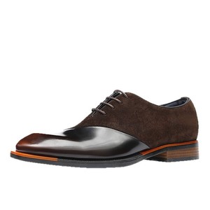 Leather men's dress <b>shoes</b> with contrasting suede and color blend, business formal style, Oxford style men's <b>shoes</b> - Product Image 5
