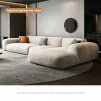 Canapé d'angle minimaliste italien moderne, léger et luxueux, résistant aux chats, parfait pour le salon