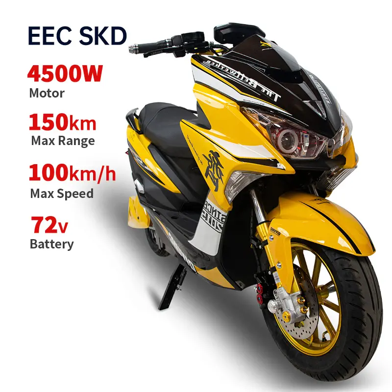 Aangepaste Oem 72V 4500W Full Size Elektrische Sport Motorfiets