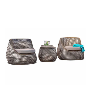 Space-Saving <b>Rattan</b> Furniture Set <b>Outdoor</b> Dining Sectional Table for Patio Garden Parks Living Room Apartment - Product Image 6
