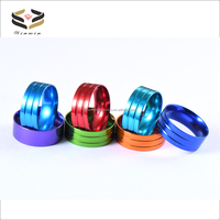 Verschiedene geometrische anodische Oxidation Aluminium Ring kerne Hochzeits-/Verlobung geschenk Blank Inlay Ring mit geometrischem Muster