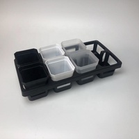 Support de pot de pépinière carré empilable solide à 8 cellules porte-pot en plastique
