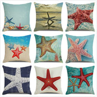 Housse de coussin de canapé à motifs d'animaux marins colorés (poissons, requins, baleines, tortues) - Vente en gros usine