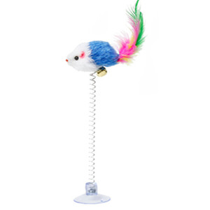 Suction Cup <b>Mouse</b> Cat Stick 20Cm Mixed Colors Bouncy Teasing Toy For Cats - Product Image 5