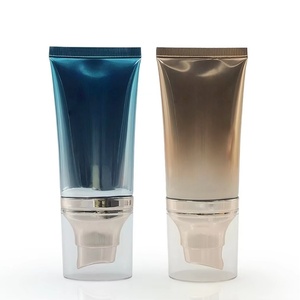 Custom 50ml Empty <b>Plastic</b> Aluminum <b>Tube</b> with Pump Electroplated Gold Lotion Cap for Skin Care-Squeeze Hand Cream Packaging <b>Tube</b> - Product Image 2