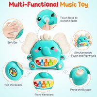 Jouet musical pour tout-petits EPT Elephant Piano, clavier interactif pour les enfants de 1 à 3 ans, apprentissage précoce, cadeau éducatif avec volume réglable