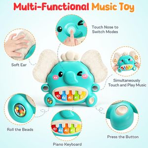 Jouet musical <span class=keywords><strong>pour</strong></span> tout-petits EPT Elephant Piano, clavier interactif <span class=keywords><strong>pour</strong></span> <span class=keywords><strong>les</strong></span> enfants de 1 à 3 ans, apprentissage précoce, cadeau éducatif avec volume réglable - Product Image 4