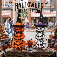 Décorations d'Halloween gonflables Joyee en forme de citrouille avec chapeau de sorcière, citrouille géante en PVC pour la décoration de jardin, extérieur, intérieur, fête, pelouse