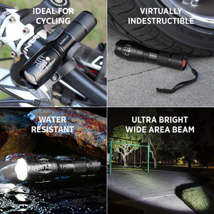 Kit de lampes de poche tactiques zoomables 1000 lumens, étanches, LED T6 rechargeables, lampe de poche G700 ultra puissante, ensemble de lampes de poche - Product Image 6