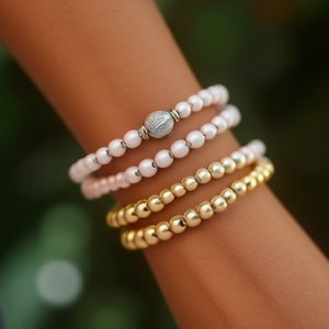 Fashion Beaded <b>Bracelets</b> 316L Stainless Steel PVD Gold Plating Sustainable Resistant Jewelry <b>Set</b> - Product Image 3