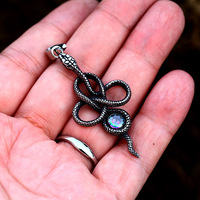 Collier pendentif serpent punk SS8-774P avec pierre, bijoux punk pour hommes et femmes, forme unique, vente en gros