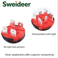 Sweideer Saklar Tombol Tekan Logam 22MM 15A Tahan Air  Latching  Momentary  Saklar Daya Berlampu