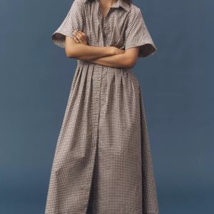 เดรสเชิ้ตปักลายดอกไม้สไตล์ลำลอง แต่งลูกไม้และกระดุม ระบายอากาศได้ดี เป็นมิตรกับสิ่งแวดล้อม ความยาวปานกลาง เหมาะสำหรับฤดูร้อน - Product Image 2