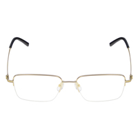 Gafas de titanio IP con logotipo personalizado al por mayor, monturas ópticas modernas minimalistas de medio aro, brillantes, doradas, de moda.