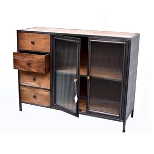 Buffet industriel moderne vintage Tiroirs Nouveau design Bois massif Fer Salle à manger Salon Chambre à coucher Hôtel Ferme Meubles de maison - Product Image 1